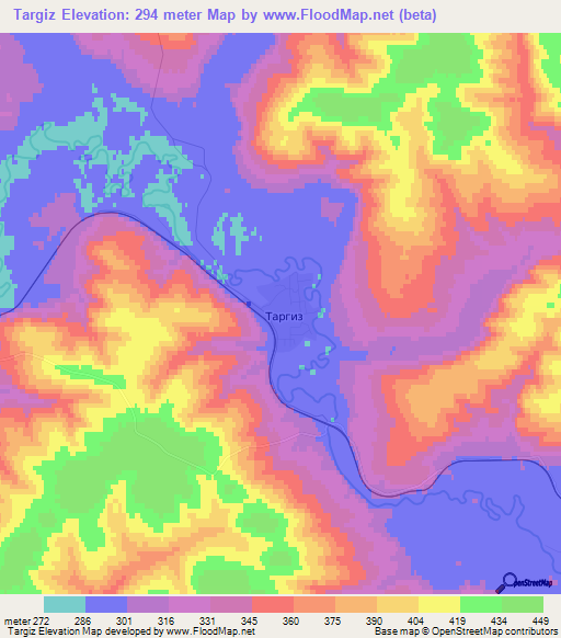 Targiz,Russia Elevation Map