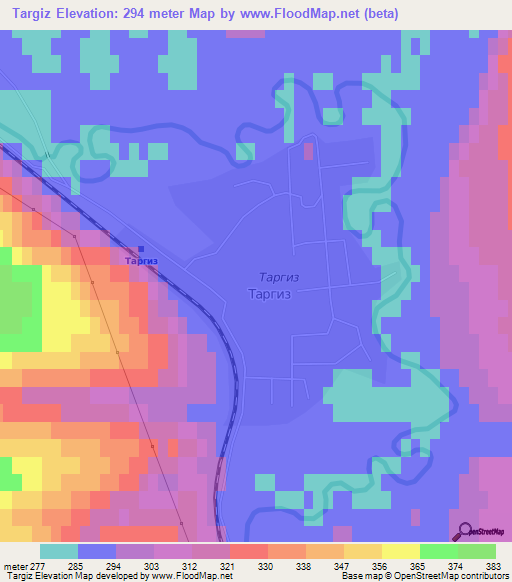 Targiz,Russia Elevation Map