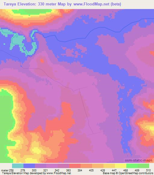 Tareya,Russia Elevation Map