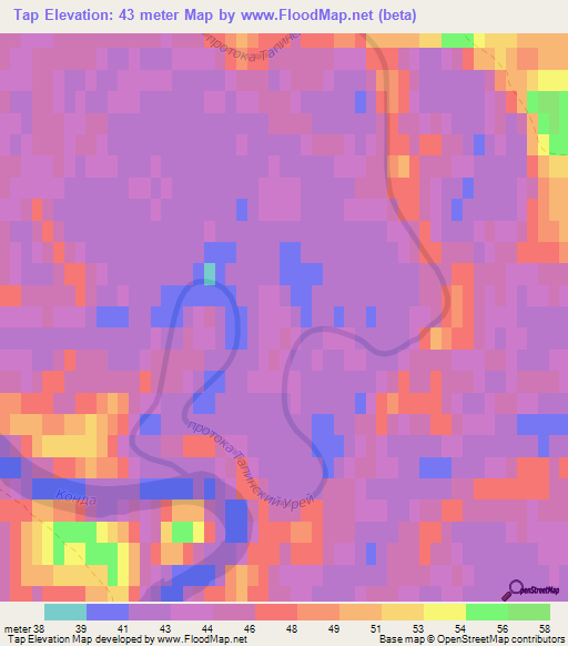 Tap,Russia Elevation Map