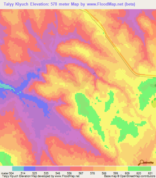 Talyy Klyuch,Russia Elevation Map