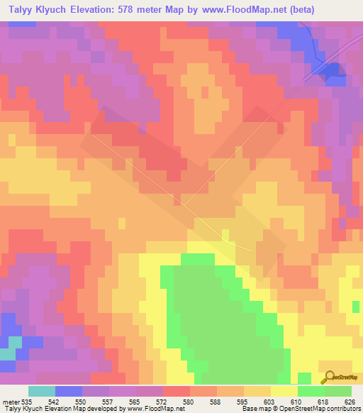 Talyy Klyuch,Russia Elevation Map