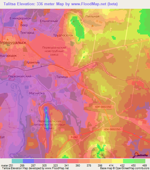 Talitsa,Russia Elevation Map