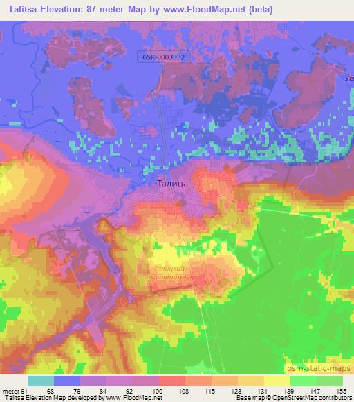 Talitsa,Russia Elevation Map