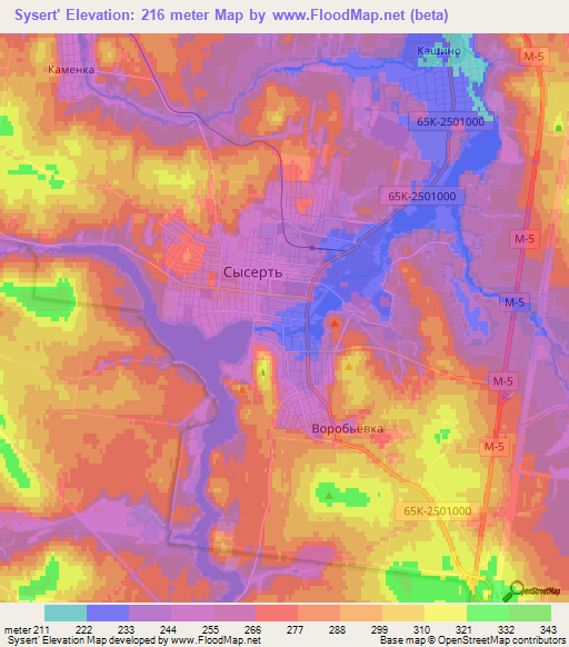 Sysert',Russia Elevation Map