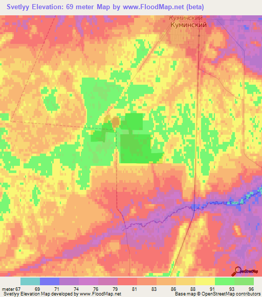 Svetlyy,Russia Elevation Map