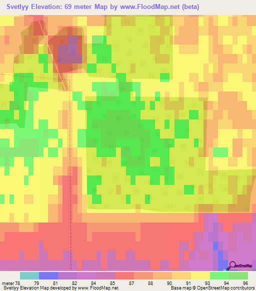 Svetlyy,Russia Elevation Map