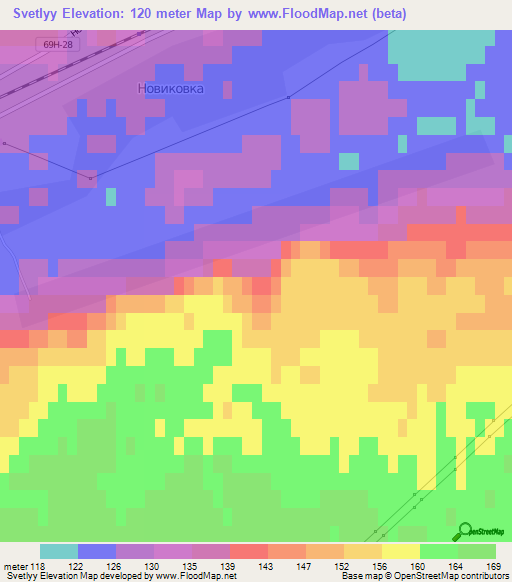 Svetlyy,Russia Elevation Map