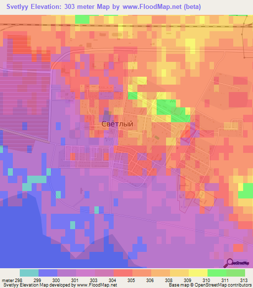 Svetlyy,Russia Elevation Map