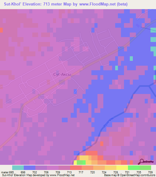 Sut-Khol',Russia Elevation Map