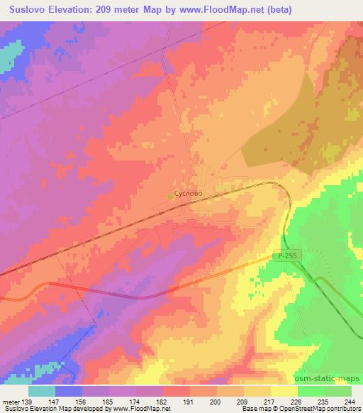 Suslovo,Russia Elevation Map