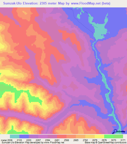 Sumzak-Ulo,Russia Elevation Map