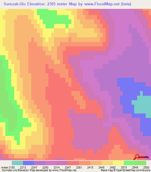 Sumzak-Ulo,Russia Elevation Map