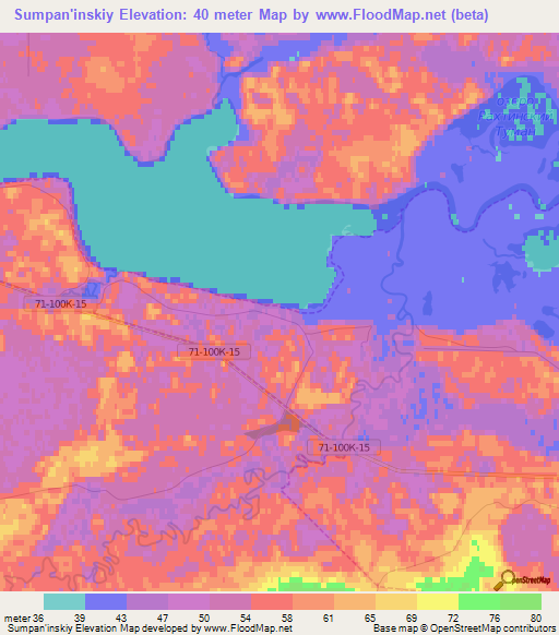 Sumpan'inskiy,Russia Elevation Map