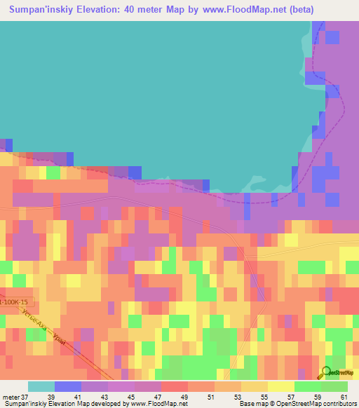 Sumpan'inskiy,Russia Elevation Map