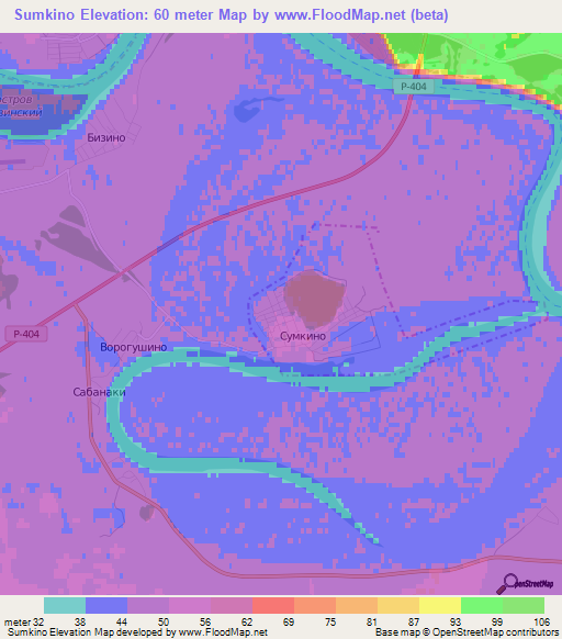 Sumkino,Russia Elevation Map