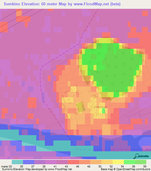 Sumkino,Russia Elevation Map