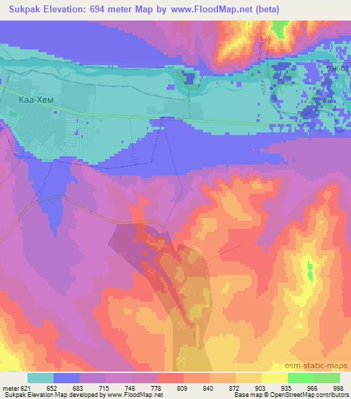 Sukpak,Russia Elevation Map