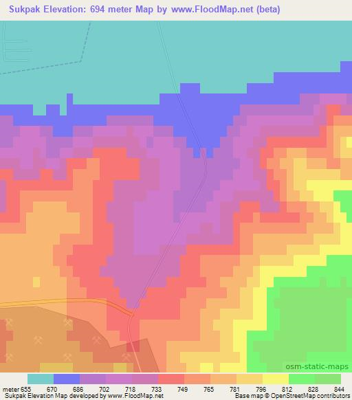 Sukpak,Russia Elevation Map