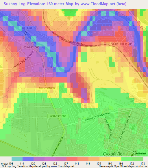 Sukhoy Log,Russia Elevation Map