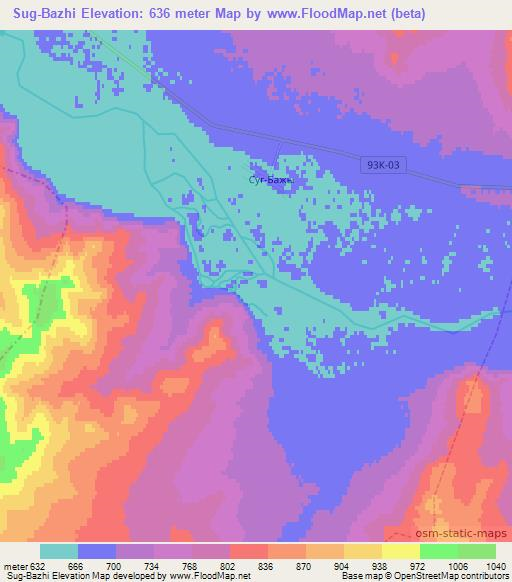 Sug-Bazhi,Russia Elevation Map