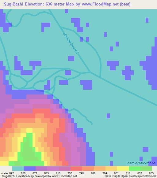 Sug-Bazhi,Russia Elevation Map