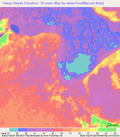 Staryy Katysh,Russia Elevation Map