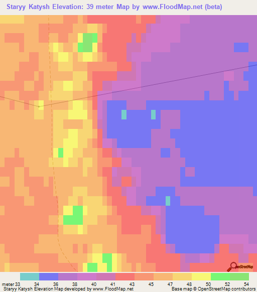 Staryy Katysh,Russia Elevation Map