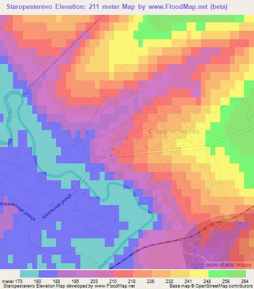 Staropesterevo,Russia Elevation Map