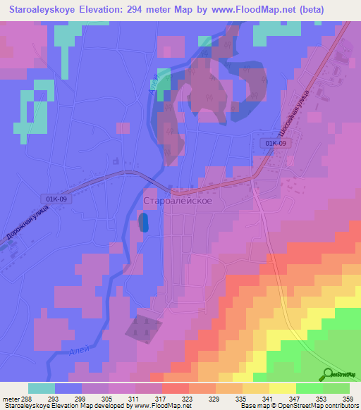 Staroaleyskoye,Russia Elevation Map