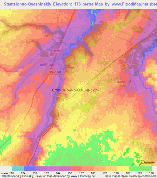 Stantsionno-Oyashinskiy,Russia Elevation Map