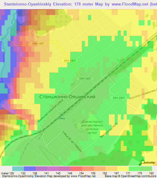 Stantsionno-Oyashinskiy,Russia Elevation Map