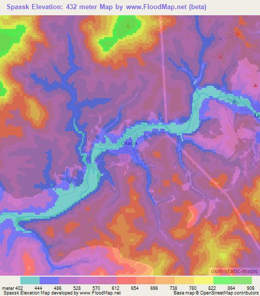 Spassk,Russia Elevation Map