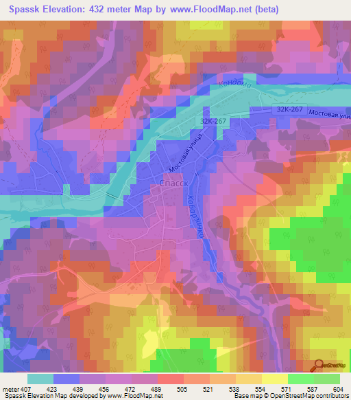 Spassk,Russia Elevation Map