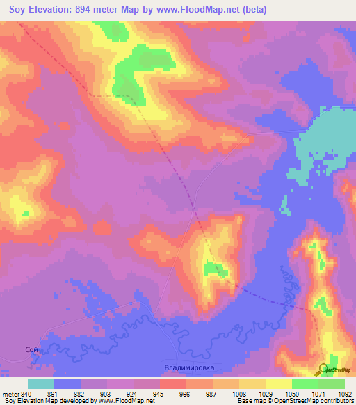 Soy,Russia Elevation Map