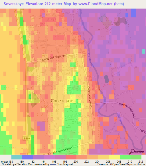 Sovetskoye,Russia Elevation Map