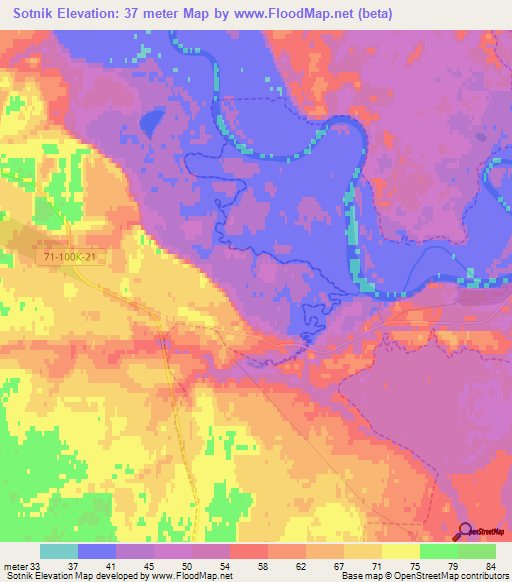 Sotnik,Russia Elevation Map