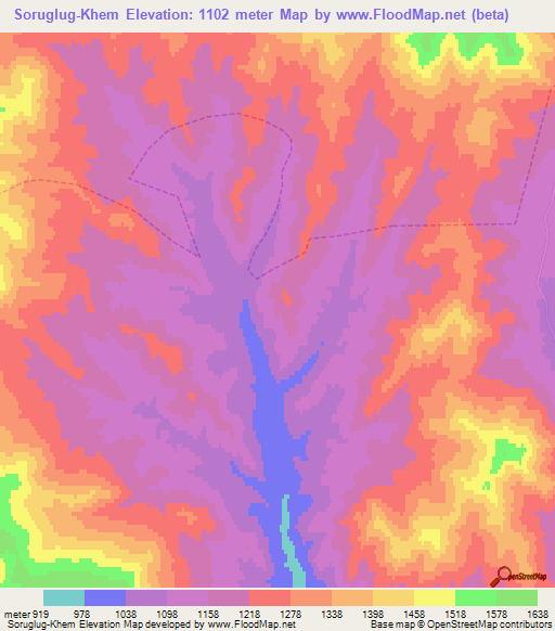 Soruglug-Khem,Russia Elevation Map