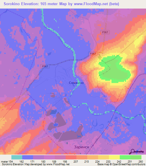 Sorokino,Russia Elevation Map