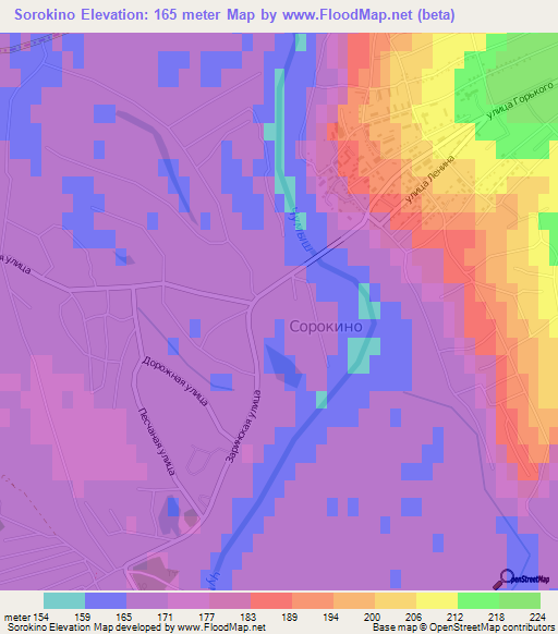 Sorokino,Russia Elevation Map