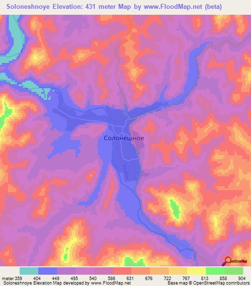 Soloneshnoye,Russia Elevation Map