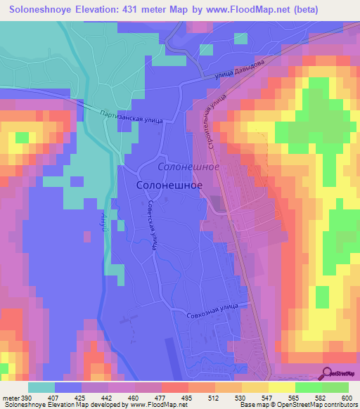 Soloneshnoye,Russia Elevation Map