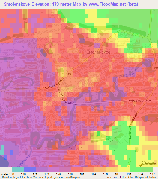 Smolenskoye,Russia Elevation Map