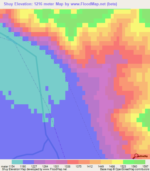 Shuy,Russia Elevation Map