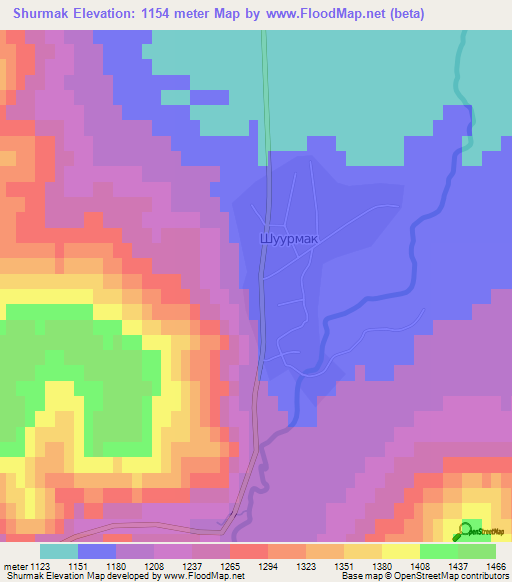 Shurmak,Russia Elevation Map