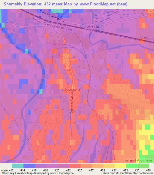 Shumskiy,Russia Elevation Map