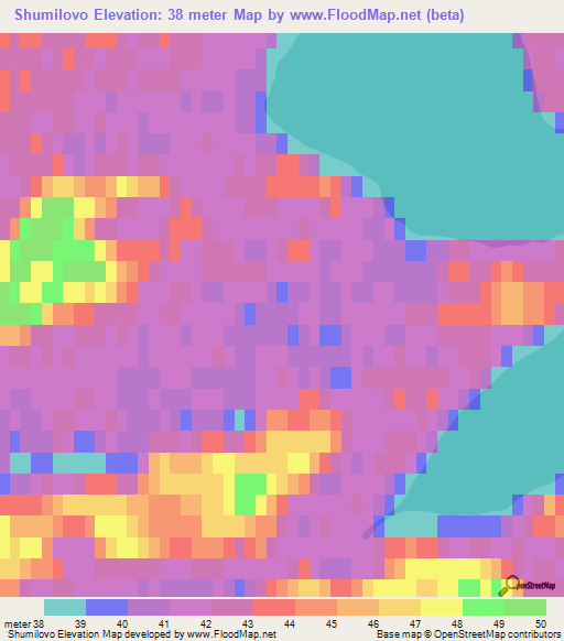 Shumilovo,Russia Elevation Map