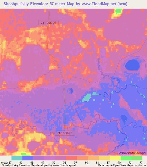 Shoshpul'skiy,Russia Elevation Map