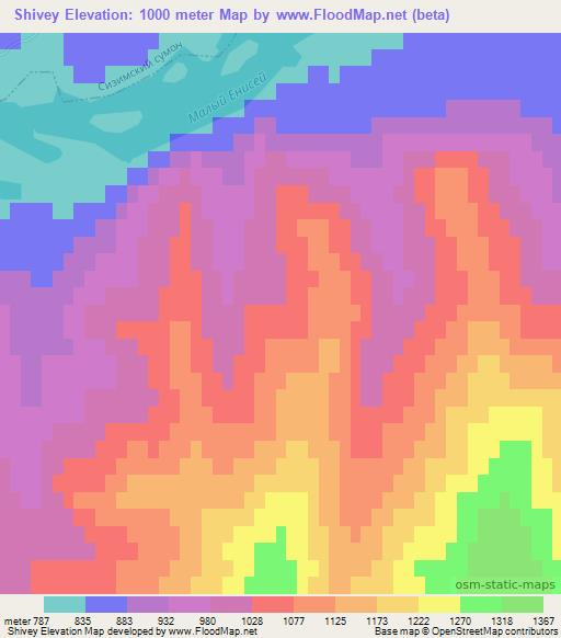 Shivey,Russia Elevation Map