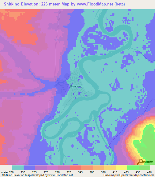 Shitkino,Russia Elevation Map